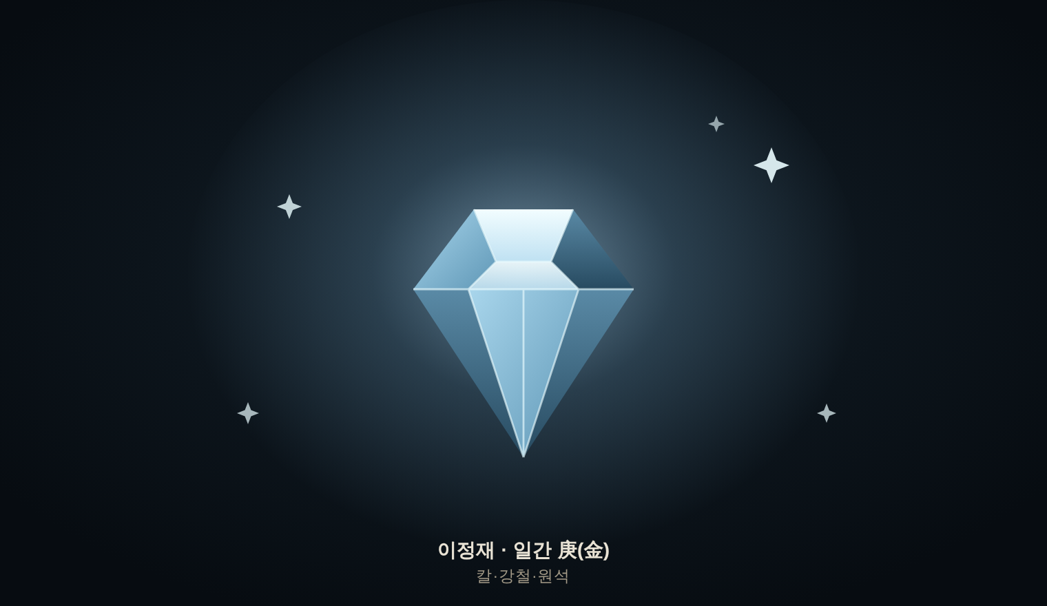 이정재 · 일간 庚(金) — 칼·강철·원석